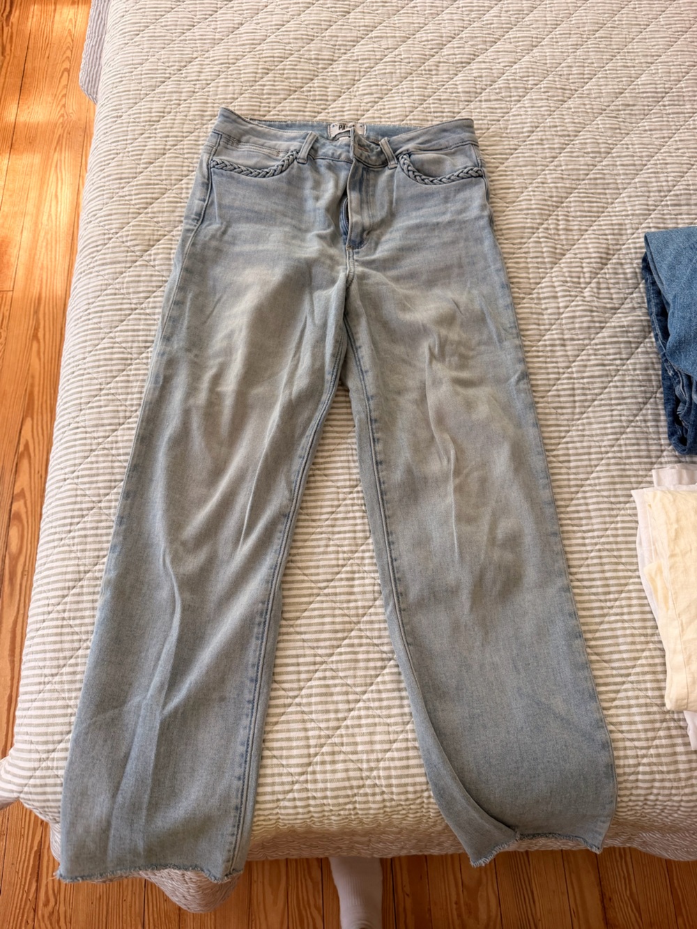 PAIGE Light Blue Straight Leg Jeans